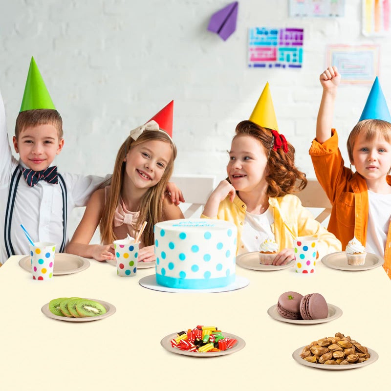 Greconv Compostable Disposable Paper Plates - 6 Inch  100 Pack  Brown  Sturdy  Ideal for Dessert  Cake  Appetizer - Image 5