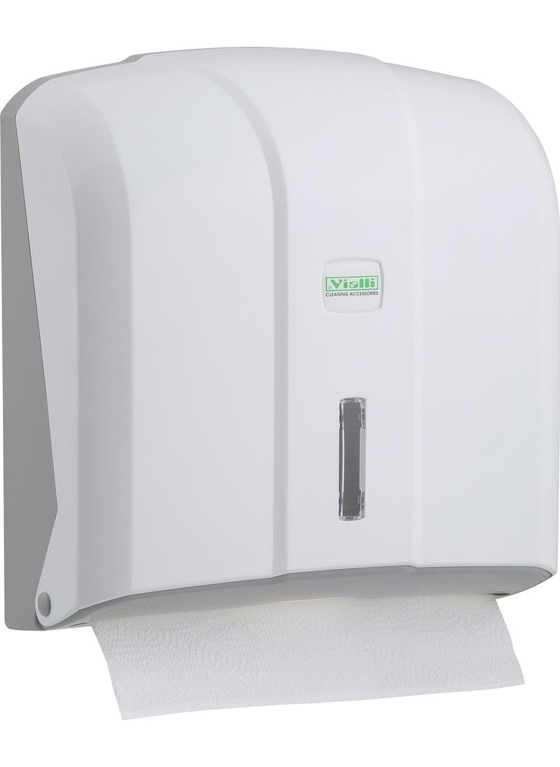 Vialli KH300 Z-Fold Paper Towel Dispenser Capacity 300 Towels (White)  - Image 1