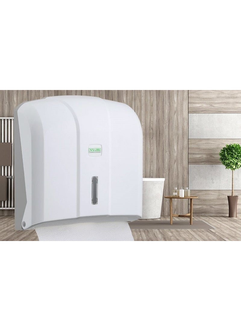 Vialli KH300 Z-Fold Paper Towel Dispenser Capacity 300 Towels (White)  - Image 3