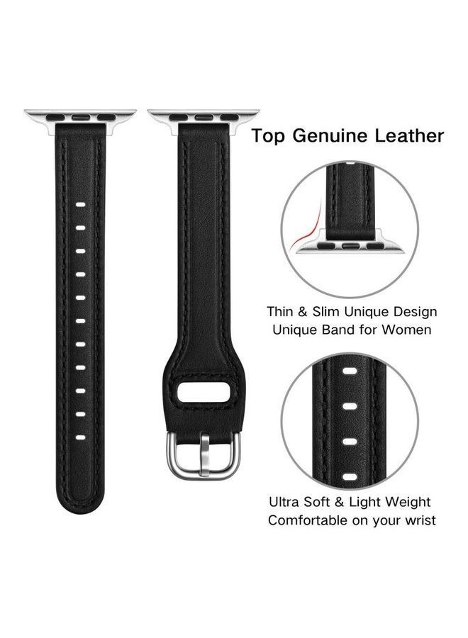 NIBEMINENT Replacement Watchband For Apple Watch Series 7/6/5/4/3/2/1/SE 42/44/45mm Black - Image 4