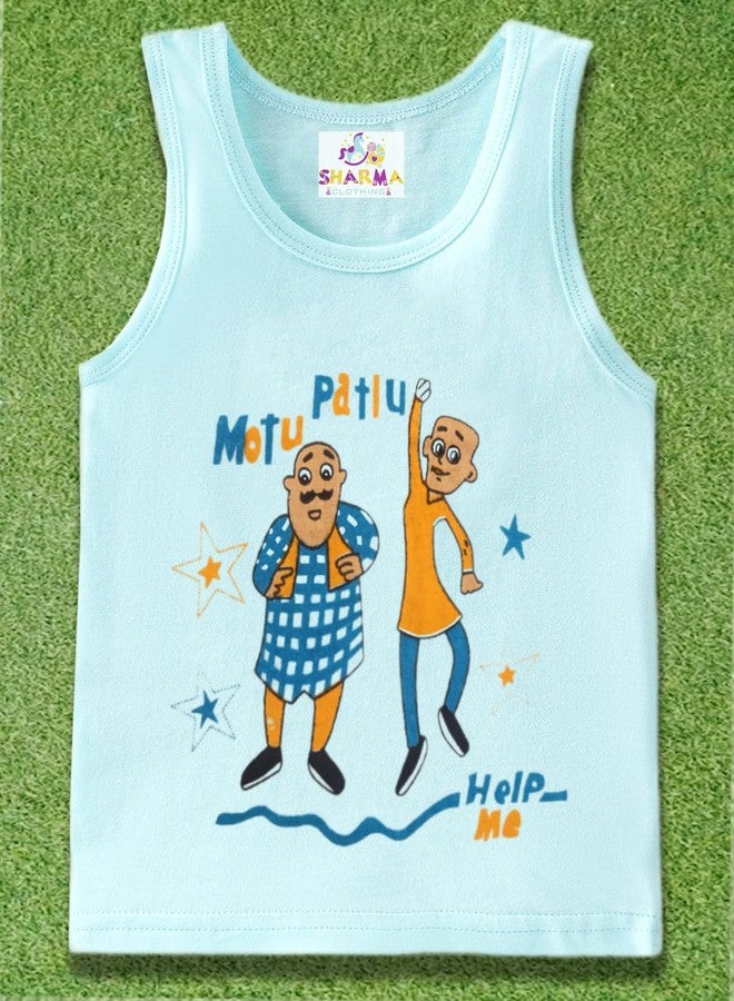 DEPURIKA Newborn Baby Soft Cotton Printed Regular Fit Multicoloured Innerwear Sleeveless Kids Vest Size 2-3 Years Boy's and Girl's Pack of 6 - Image 5