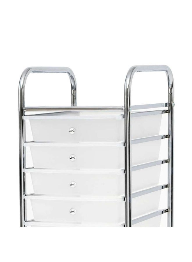 Pan Home Elwood 10 Tier Drawer rolling Cart - White - Image 3