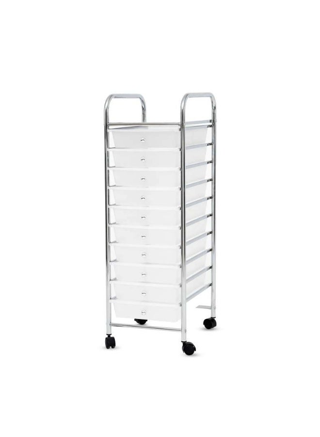 Pan Home Elwood 10 Tier Drawer rolling Cart - White - Image 2