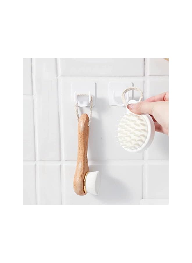 erorex 4 Pcs Adhesive Shower Curtain Rod Holder, Tension Rod Holder, No Drilling | Stick On | Wall Mount Rod Retainer  - Image 4