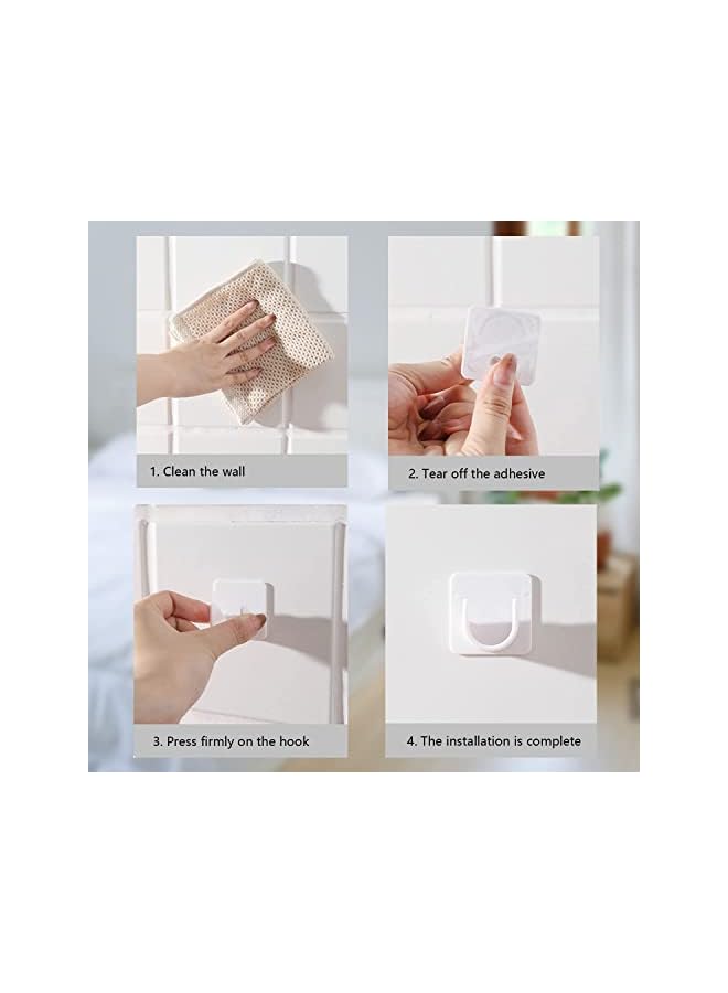 erorex 4 Pcs Adhesive Shower Curtain Rod Holder, Tension Rod Holder, No Drilling | Stick On | Wall Mount Rod Retainer  - Image 3