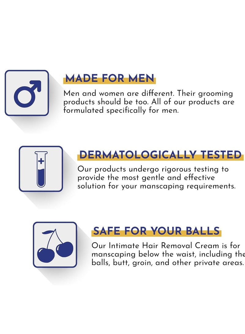 Mannlich Intimate/Private Hair Removal Cream for Men (100 ml) | Painless, Faster, Soothing for Unwanted Coarse Pubic Hair, Suitable For All Skin Types (Pack of 1) - Image 3
