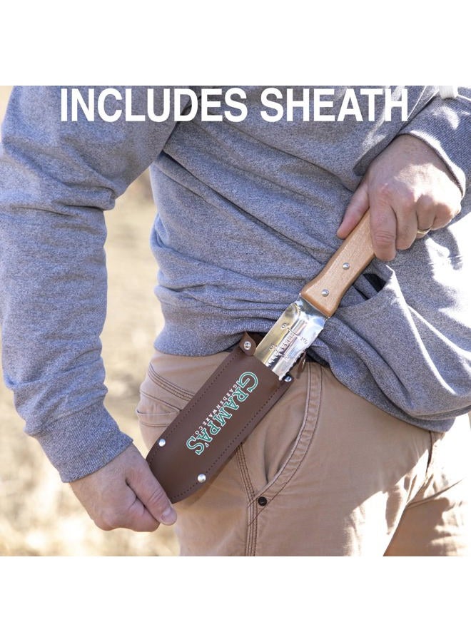 Grampa's Weeder Grampa's Garden Knife - Versatile 7" Hori Hori Garden Knife With Straight & Serrated Steel Blade. Heavy-Duty Garden Hand Tool For Weeding, Digging or Planting. Includes Protective Sheath. - Image 5