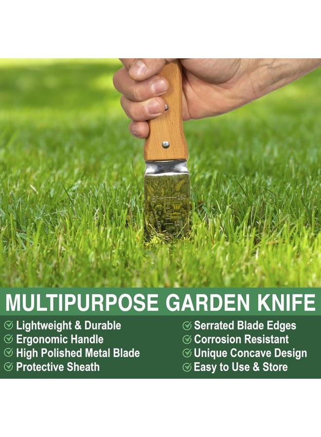 Grampa's Weeder Grampa's Garden Knife - Versatile 7" Hori Hori Garden Knife With Straight & Serrated Steel Blade. Heavy-Duty Garden Hand Tool For Weeding, Digging or Planting. Includes Protective Sheath. - Image 4