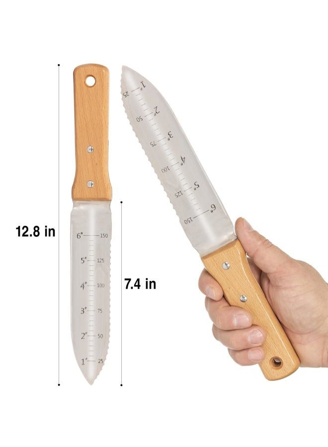 Grampa's Weeder Grampa's Garden Knife - Versatile 7" Hori Hori Garden Knife With Straight & Serrated Steel Blade. Heavy-Duty Garden Hand Tool For Weeding, Digging or Planting. Includes Protective Sheath. - Image 3