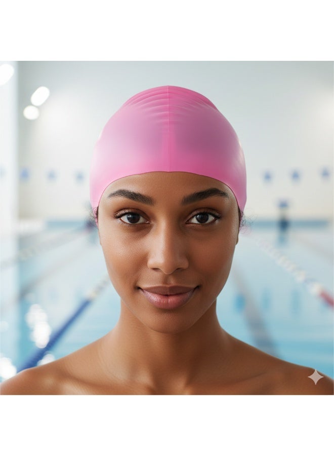 كونكويست قبعة سباحة سيليكون مقاومة للماء من كونكويست بلون وردي أنيق – قبعة سباحة للرجال والنساء والأطفال – مرنة ومريحة لحماية الشعر من الكلور – قبعة سباحة خفيفة وسهلة الارتداء – قبعة سباحة احترافية للتدريب والمسابح – اكسسوار سباحة أساسي لجميع الأعماركاب سباحه._ أدوات سباحه ـ اكسسوارات سباحه ـ العاب مائيه ـ مستلزمات سباحه - Image 3