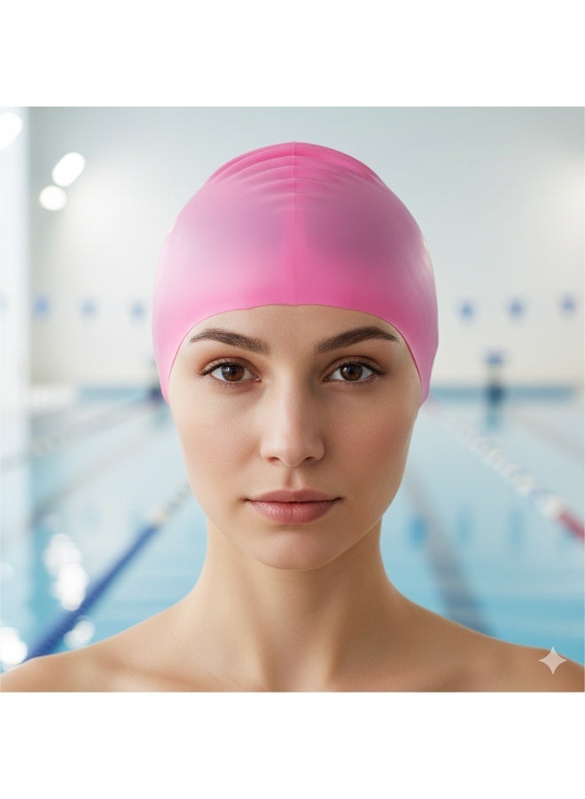 كونكويست قبعة سباحة سيليكون مقاومة للماء من كونكويست بلون وردي أنيق – قبعة سباحة للرجال والنساء والأطفال – مرنة ومريحة لحماية الشعر من الكلور – قبعة سباحة خفيفة وسهلة الارتداء – قبعة سباحة احترافية للتدريب والمسابح – اكسسوار سباحة أساسي لجميع الأعماركاب سباحه._ أدوات سباحه ـ اكسسوارات سباحه ـ العاب مائيه ـ مستلزمات سباحه - Image 4