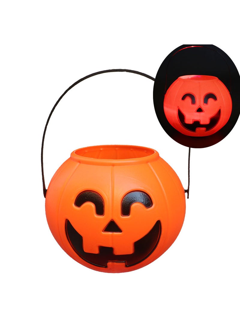 Generic 10CM Glowing Pumpkin Bucket Halloween Candy Holder Luminous medium pumpkin bucket 