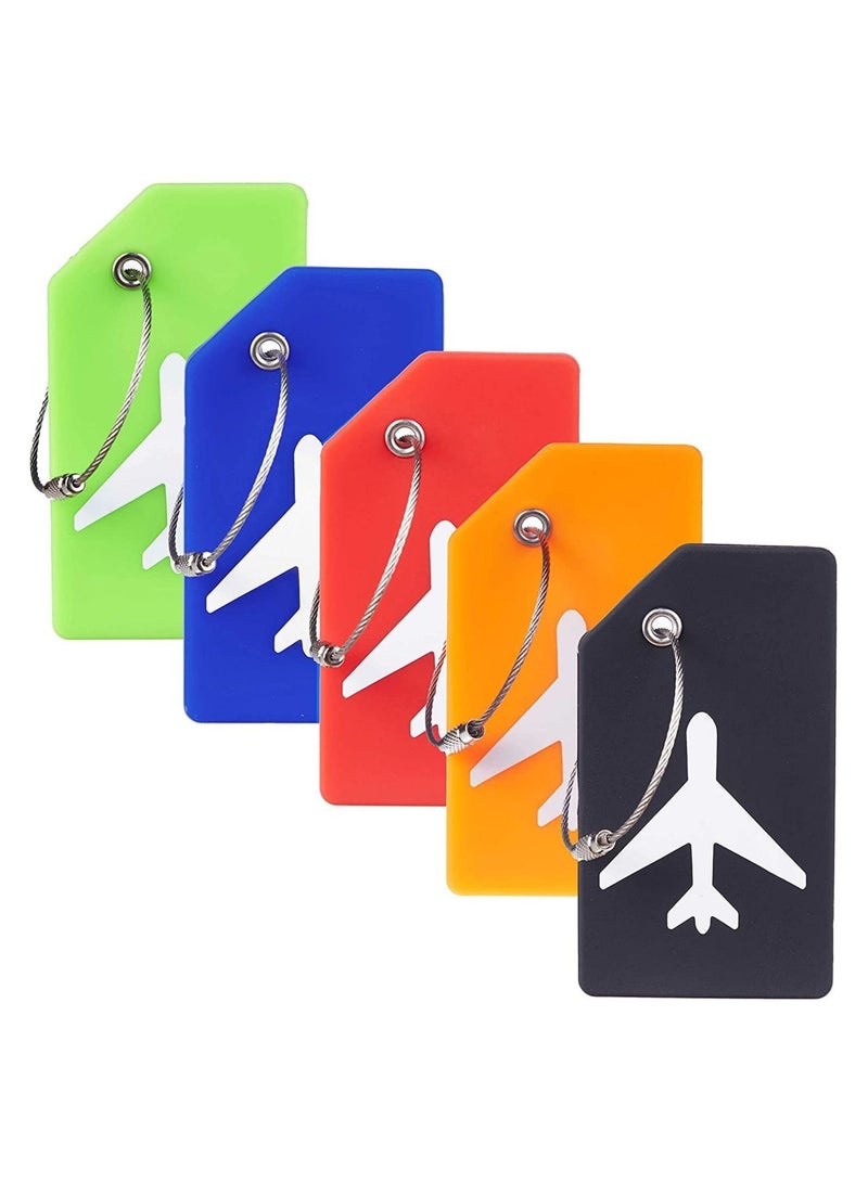 5 Pack Silicone Luggage Tag, With Name ID Card Quickly Spot Luggage Suitcase, Anti-lost Tag - Image 1
