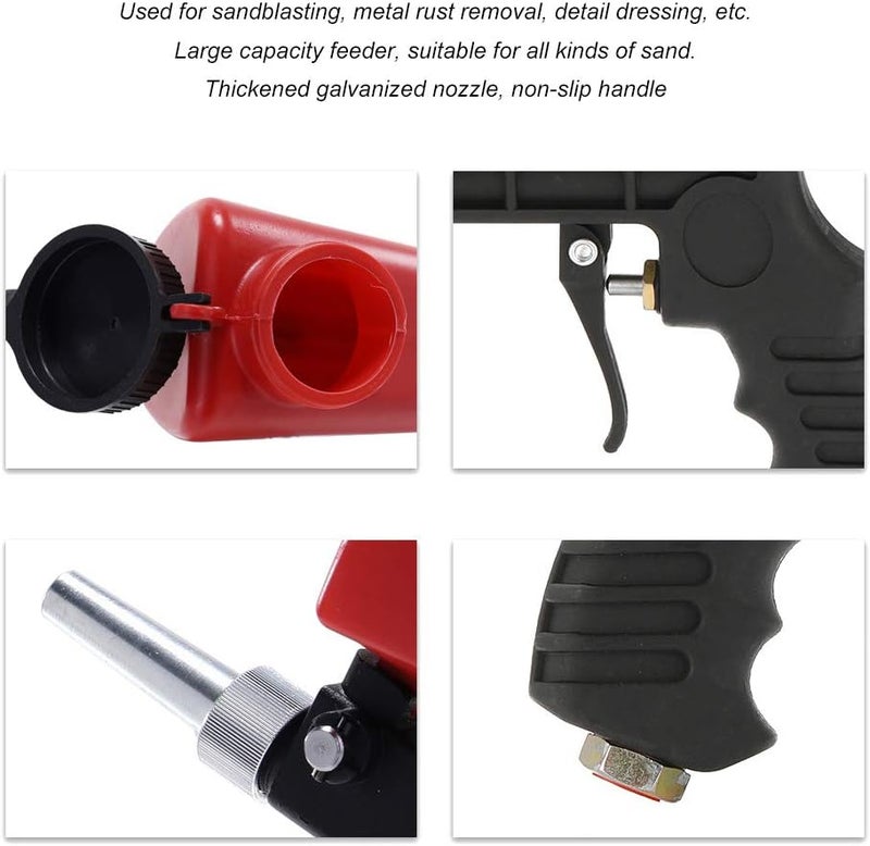 Pneumatic Sandblasting Gun, Handheld Air Sand Blaster Gun With Thicken Nozzle, 90Psi, Portable Sandblast Polishing Machine, Sand Blasting Machine Tool For Atomization Deburring Carbon - Image 2