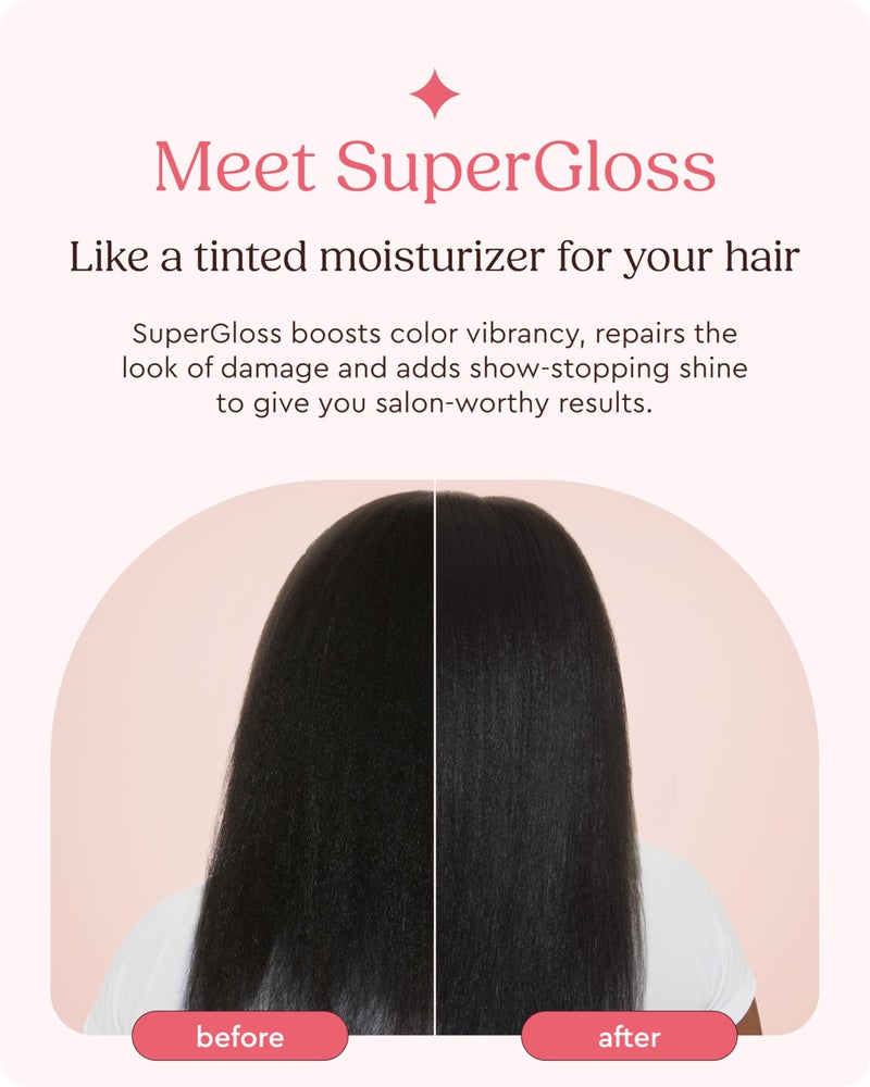 Glaze Supergloss Color Conditioning Gloss With Dispensing Pump â€“ Hydrating Semi-Permanent Color Hair Gloss & Shine Boost â€“ Vegan, Cruelty-Free â€“ 6.4 fl oz - Lustrous Ebony - Blue Black - Image 2