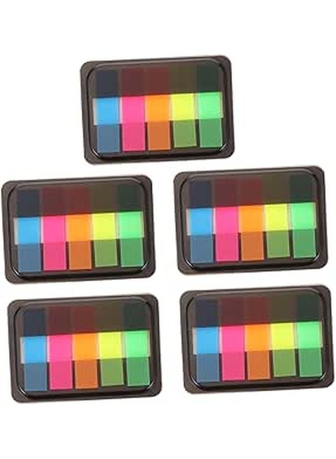 5 Boxes Fluorescent Index Tabs Self Adhesive Memo Pads for Organizing Prioritizing Labeling Documents - Image 1