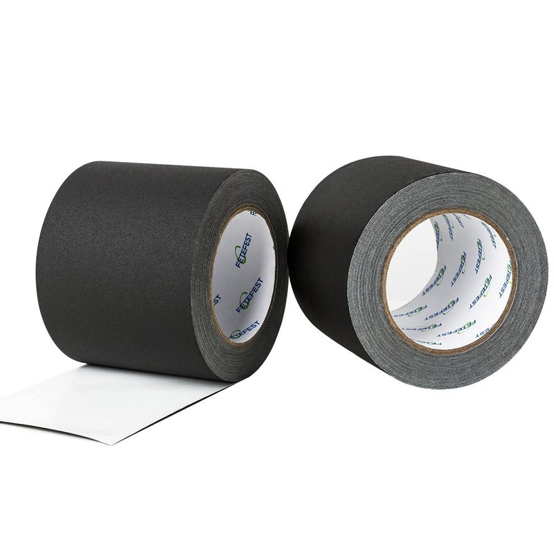 Fetefest Gaffers Tape 4 inch Black, 2/Pack, 30Yards Each, Heavy Duty, Professional Grade Large Gaffer Tape, Non-Reflective No Residue Hand Tear Self-Adhesive (4 inch Black, 2 Rolls) - Image 1