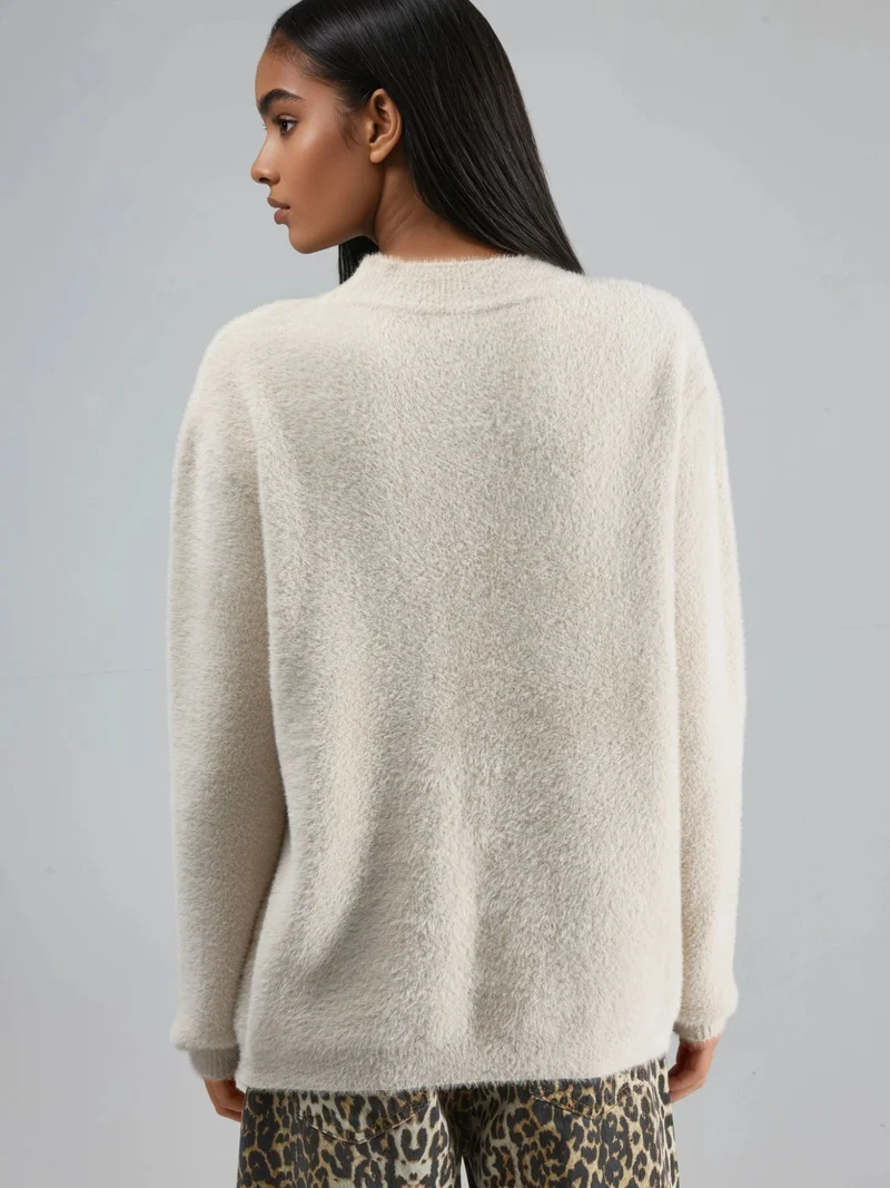My Fashion Stone Natural MY FASHION Oversize Teddy Bear Plush Sweater for Women | Best Price UAE