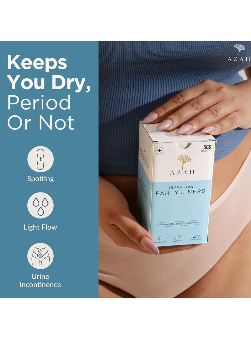 Azah Panty Liners for Women Daily use (Pack of 80) | Cottony Soft Sanitary Pads for Women | Pantyliners Pads Perfect For White Discharge & Light Spotting | Panty Liner Pads Sanitary Napkins - Image 2