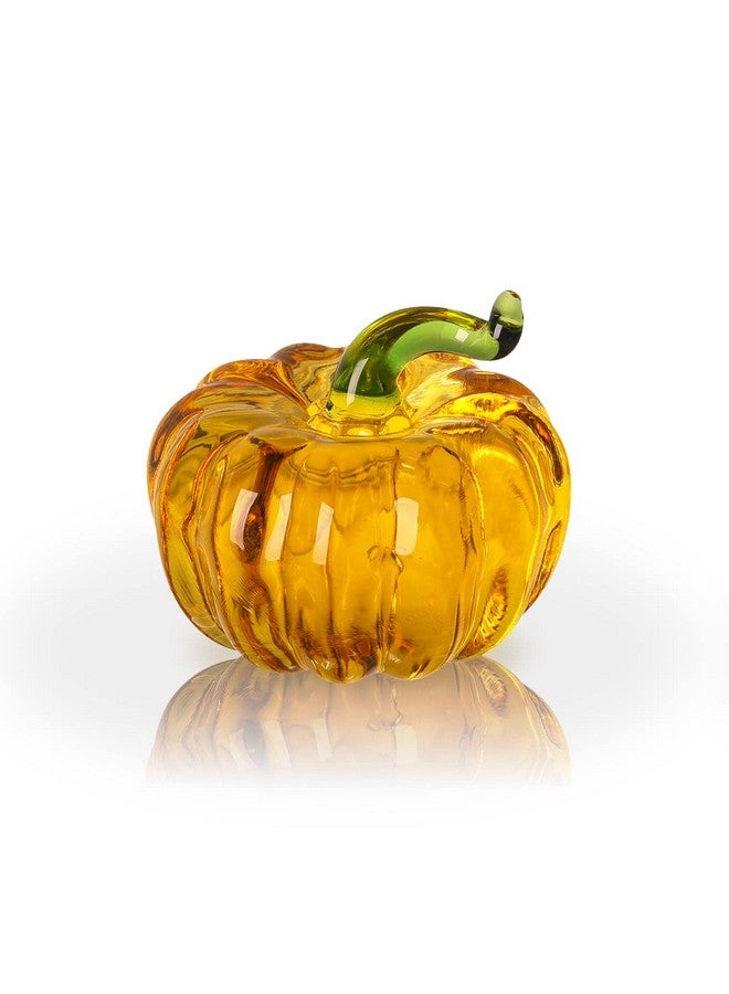 LONGWIN Mini Crystal Pumpkin Collectible Figurines Glass Pumpkin Figurine Paperweight Tabletop Decorative Ornaments For Fall Harvest Thanksgiving Halloween Home Decor Ornaments - Image 1
