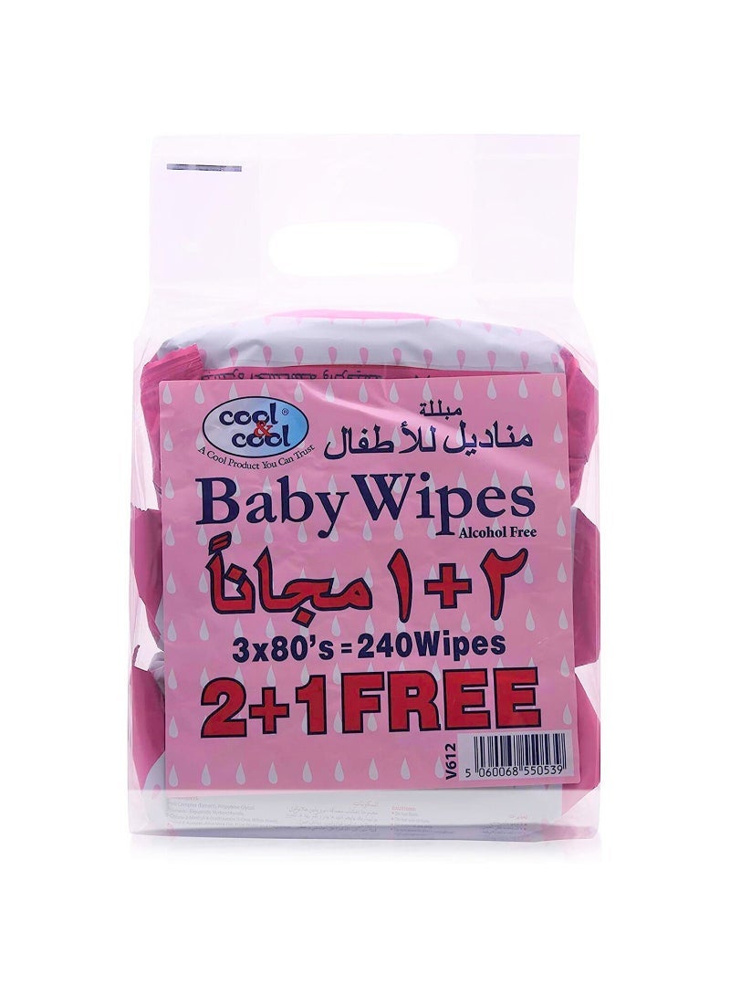 Cool & Cool Baby Wipes 80pcs 2+1