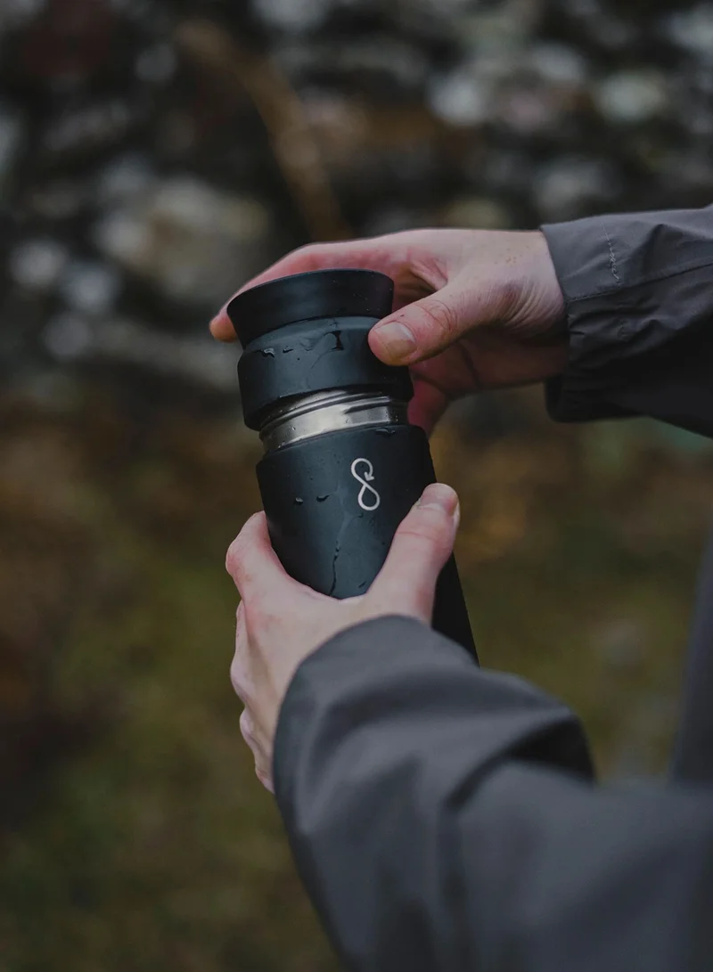 Ocean Bottle Brew Flask With 360º Leak Proof Lid Eco-Friendly Bottle 350ml - Obsidian Black