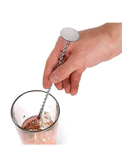 FINALITY finality Stainless Steel Twisted Design Coin Bar Spoon Cocktail Mixing Spoon Long Handle Stirring Spoon Size30cm Pack of 1  - Image 2