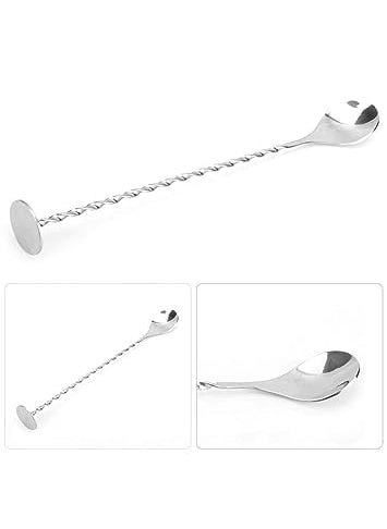 FINALITY finality Stainless Steel Twisted Design Coin Bar Spoon Cocktail Mixing Spoon Long Handle Stirring Spoon Size30cm Pack of 1  - Image 3