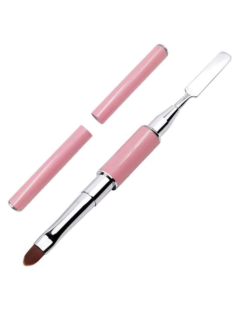 كيلا فرشاة اظافر  فرش اظافر  فرشاة تزيين الأظافر ذات الطرفين، فرشاة ومقص من الجل متعدد الاستخدامات، تصميمان في واحد، أداة للعناية بالأظافر، لتمديد أظافر الأكريليك والجل متعدد الاستخدامات بالأشعة فوق البنفسجية، تصميم فني للأظافر، صالون الرسم والرسم، اصنعها بنفسك (وردي) - Image 1