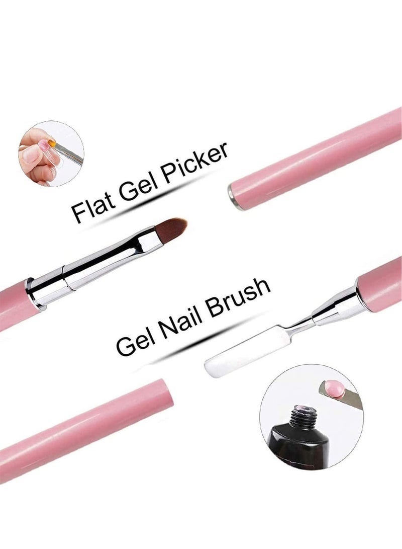 كيلا فرشاة اظافر  فرش اظافر  فرشاة تزيين الأظافر ذات الطرفين، فرشاة ومقص من الجل متعدد الاستخدامات، تصميمان في واحد، أداة للعناية بالأظافر، لتمديد أظافر الأكريليك والجل متعدد الاستخدامات بالأشعة فوق البنفسجية، تصميم فني للأظافر، صالون الرسم والرسم، اصنعها بنفسك (وردي) - Image 2