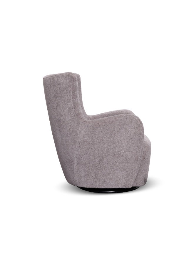 Rotai George Swivel and Glider Chair | 360° Swivel Glider Chair with Cushioned Seat & Armrests, Durable Ash Grey Fabric, Modern Living Room & Nursery Chair (PEWTER) - Image 3