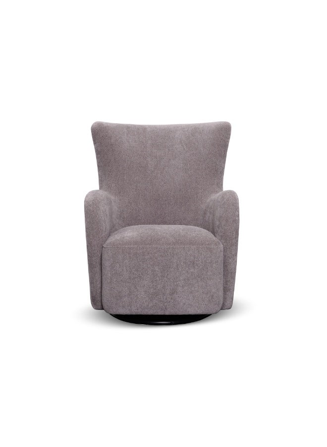 Rotai George Swivel and Glider Chair | 360° Swivel Glider Chair with Cushioned Seat & Armrests, Durable Ash Grey Fabric, Modern Living Room & Nursery Chair (PEWTER) - Image 2