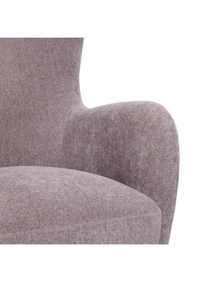 Rotai George Swivel and Glider Chair | 360° Swivel Glider Chair with Cushioned Seat & Armrests, Durable Ash Grey Fabric, Modern Living Room & Nursery Chair (PEWTER) - Image 5