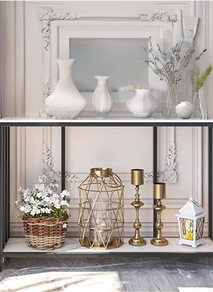 AGD Narrow Console Table for Entryway, High Gloss Hallway Table with Bottom Shelf Modern for Side Sofa, Foyer, Living Room, 78x30x120cm  - Image 4