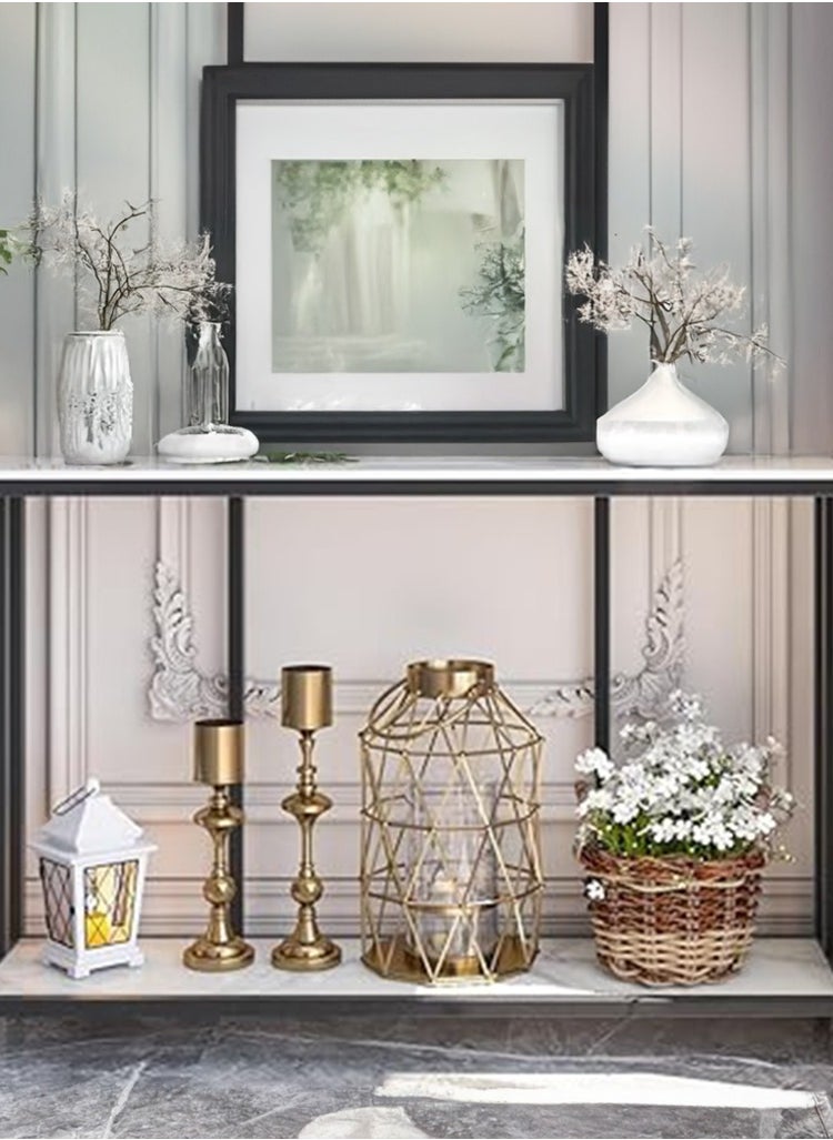 AGD Narrow Console Table for Entryway, High Gloss Hallway Table with Bottom Shelf Modern for Side Sofa, Foyer, Living Room, 78x30x120cm  - Image 5