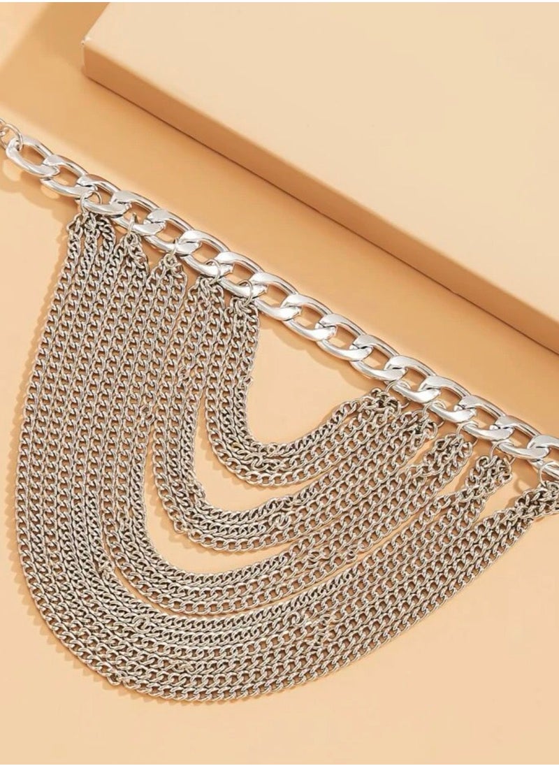 NEW STYLE - 1pc Silver Anklet For High Heel Shoes - Image 1