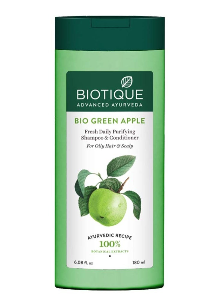 Biotique Bio Green Apple Fresh Daily Purifying Shampoo and Conditioner for Oily Scalp and Hair 180m And Biotique Bio Honey Gel Refreshing Foaming Face Cleanser 120ml
