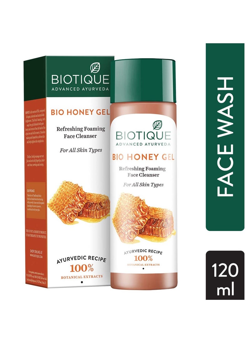 Biotique Bio Green Apple Fresh Daily Purifying Shampoo and Conditioner for Oily Scalp and Hair 180m And Biotique Bio Honey Gel Refreshing Foaming Face Cleanser 120ml