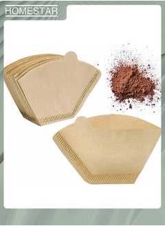 HOMESTAR 100 PCS Disposable Coffee Paper Filters, Coffee Filters Cone Unbleached Disposable Coffee Filters, Cone Paper Fits for Drip and Compatible with Pour Over Coffee Maker  - Image 2