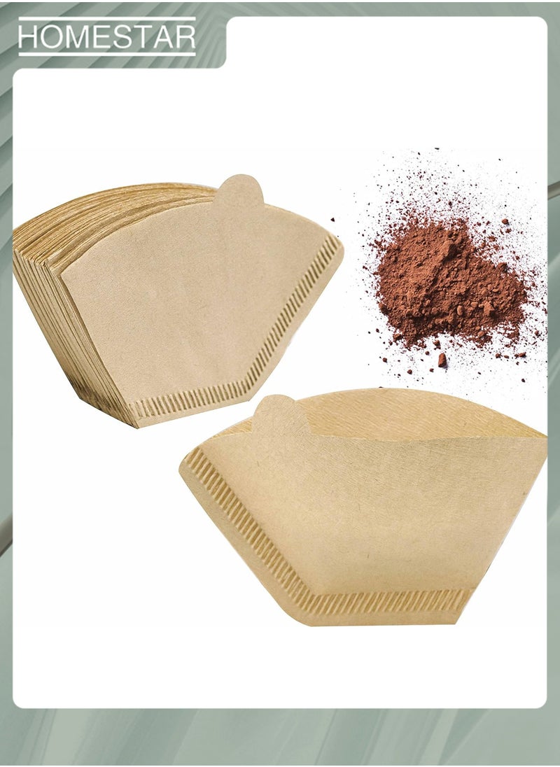 HOMESTAR - 100 PCS Disposable Coffee Paper Filters, Coffee Filters Cone Unbleached Disposable Coffee Filters, Cone Paper Fits for Drip and Compatible with Pour Over Coffee Maker - Image 1
