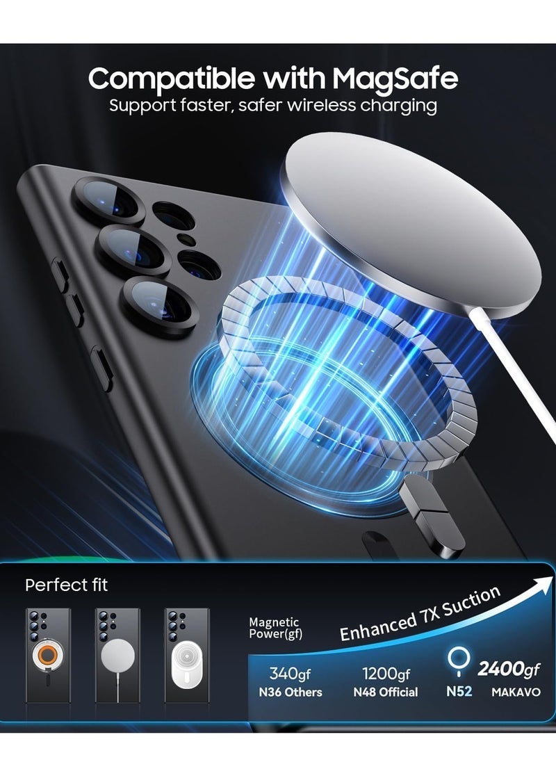 Raxoom Samsung Galaxy S22 Ultra Case Cover Compatible with MagSafe | Slim, Thin Magnetic Protective Cover | 6.8-inch Compatible | Shock-Absorbing, Lightweight, Durable | Precise Cutouts for Easy Access | Stylish & Secure Grip | Black/Transparent Options - Image 4