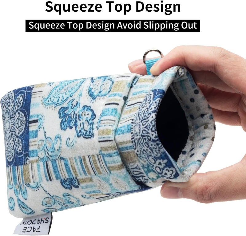 Face Shadow Double Glasses Case Soft Eyeglass Case For Women Men Squeeze Top Sunglasses Case With Cleaning Cloth - Image 2