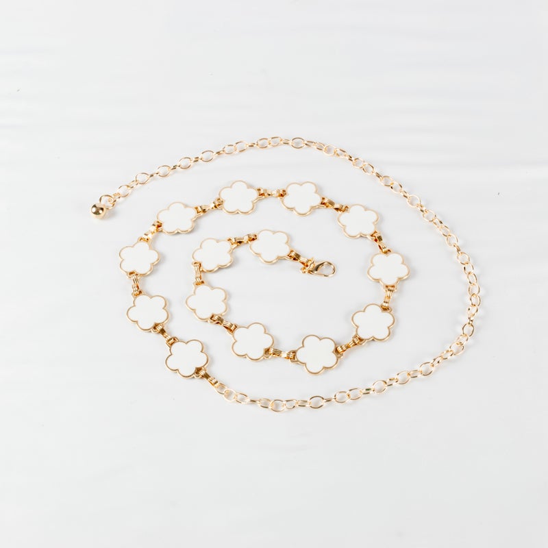 ذا بلاك بيرل اكسسوريز حزام معدن حريمي ذهبي دبل فيس - Image 4