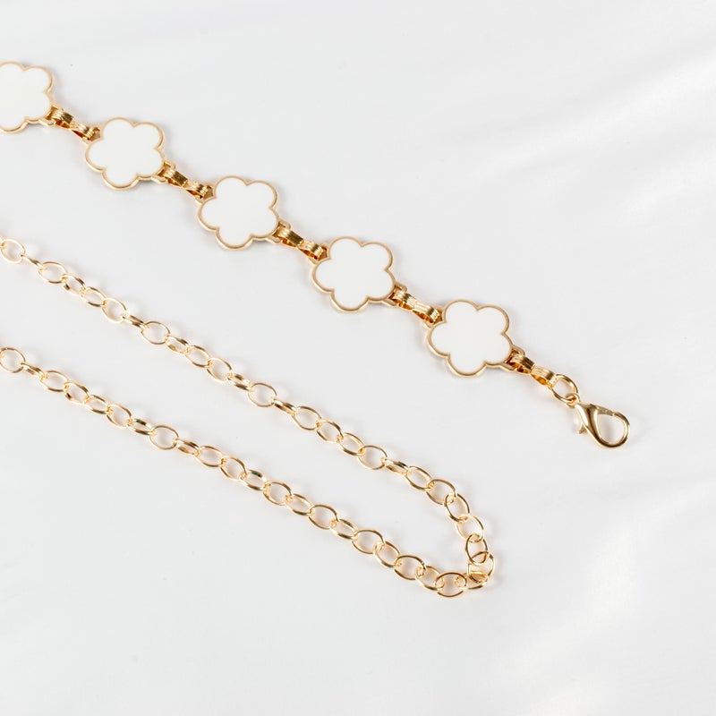 ذا بلاك بيرل اكسسوريز حزام معدن حريمي ذهبي دبل فيس - Image 5