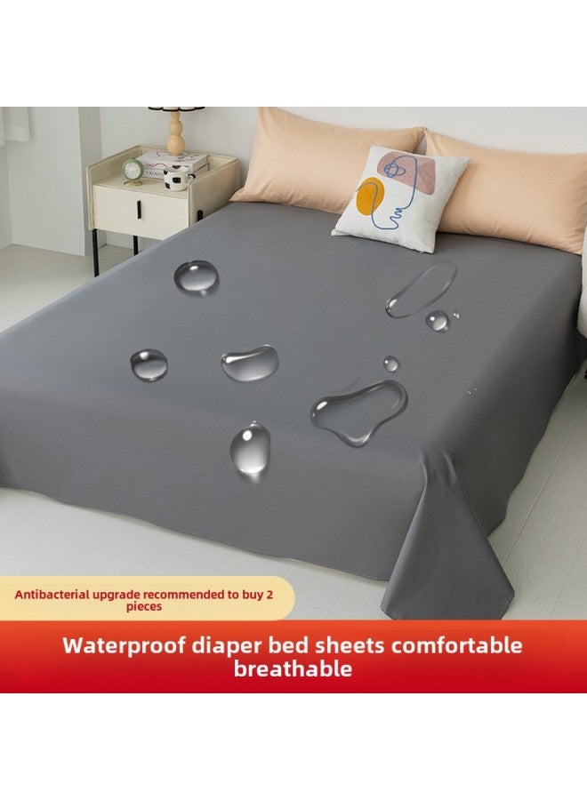 Waterproof Bed Sheet Cat Urine Hair Bed Cover Urine-Resistant Baby List Machine Washable Urine-Proof Cover Dog Rabbit Pet Cover Urine Pad-Color:Gentleman Gray-[waterproof And Breathable For All Seasons]-Specifications:Single Bed Sheet-60x110cm (applicable To Children's Beds)  - Image 1