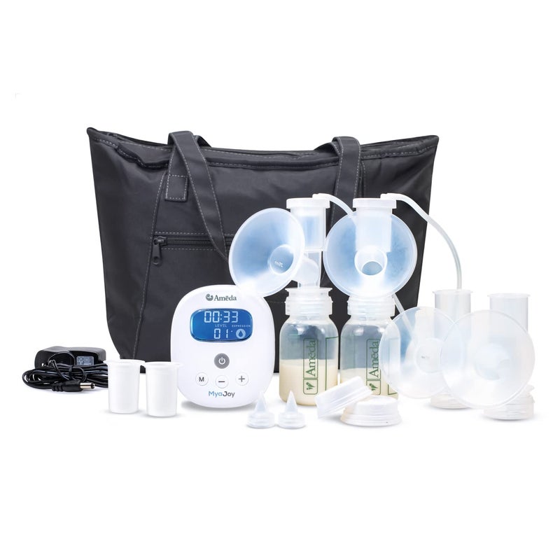 Ameda MYA Joy Double Electric Breast Pump & Accessories + Breast Pump Bag | Portable Breast Pump Hands Free | Hospital Grade Breast Pump | HygieniKit & Ameda Pump Parts | Hands Free Breast Pump - Image 1