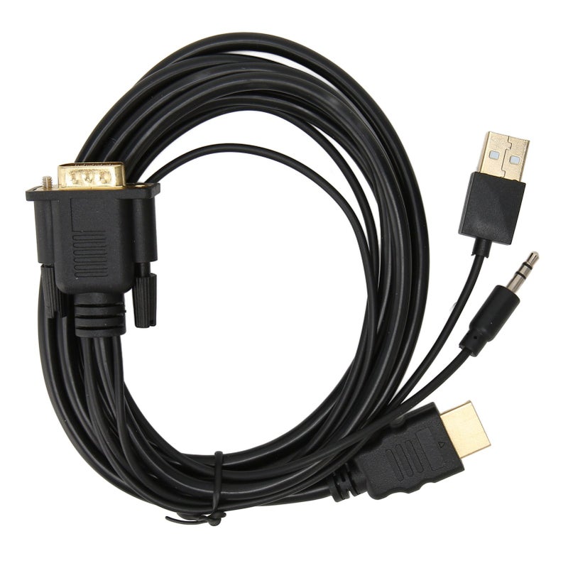VGA to HD Multimedia Interface Adapter 1080P Video Converter Cable with Sound and Power Supply for Laptop PC Monitor 5.9ft - Image 2