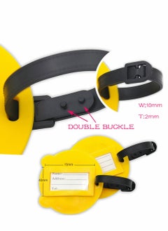 واي آند دي Luggage Tag with Name ID Card, 4Pcs Cute Face Suitcase Labels for Women Men Perfect to Quickly Spot  - Image 3