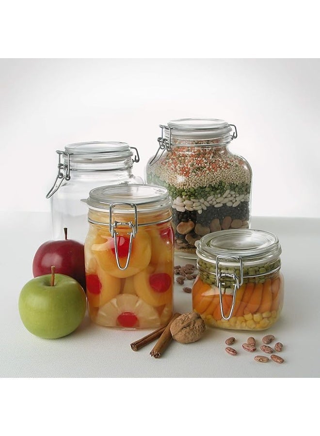 Keep your food fresh and organized with this round glass storage jar featuring a secure clip lock lid. A practical and elegant solution for storing grains, spices, sugar, and coffee neatly in your kitchen. - Image 2