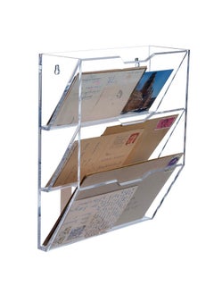 MyGift Wall Mounted 3 Tier Clear Premium Acrylic Letter Rack Mail Organizer Office And Entryway Bills Postcards Brochure Holder Vertical Storage Rack  - Image 1
